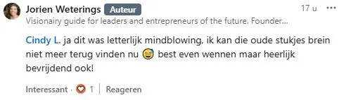 Reactie van Jorien Weterings over Be More You